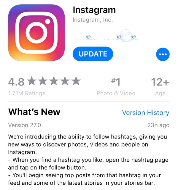 Update Instagram Version