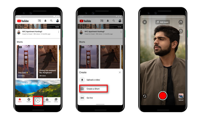 Record & Upload YouTube Shorts Video from Mobile
