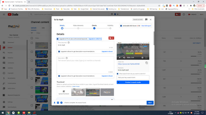 Upload YouTube Shorts videos from computer