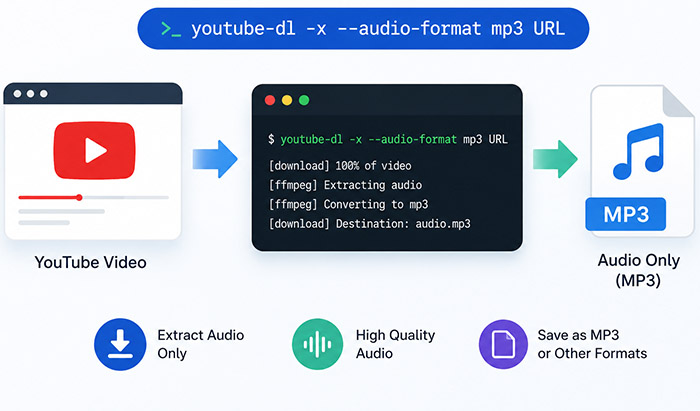 youtube dl audio only command