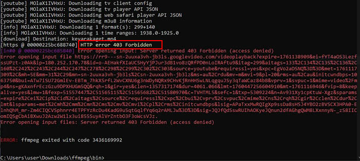 yt dlp Not Working Error 403