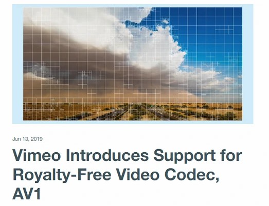 Vimeo adds av1 support