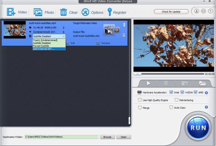 Add subtitle to video/movie on Windows 10