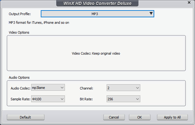 Adjust MP3 settings