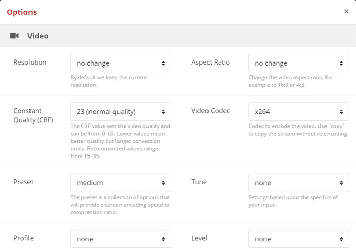 MOV to FLV convert settings