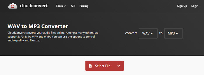 CloudConvert WAV to MP3
