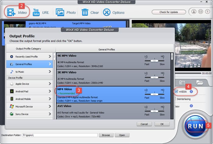 Convert GoPro Video HEVC to H.264