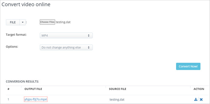 DAT to MP4 converter online