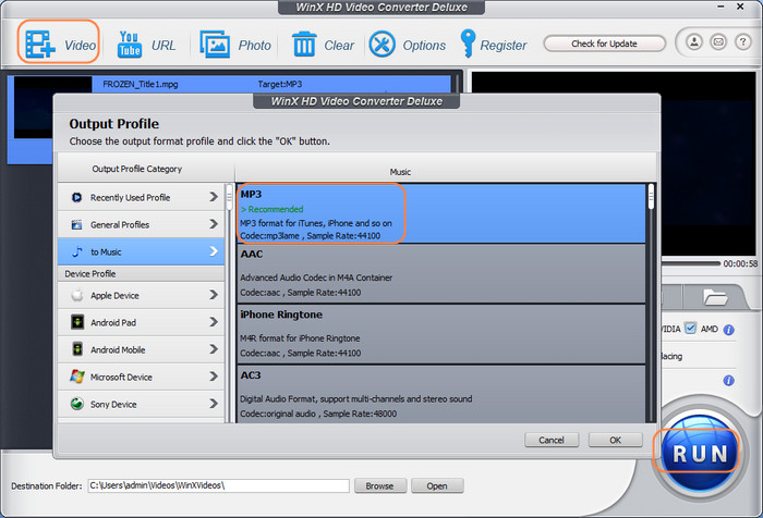 Convert MPEG to MP3