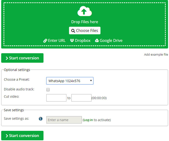 Convert Video for Whatsapp Online