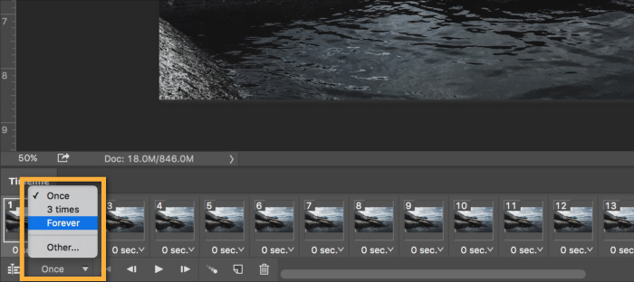 Create looping animation