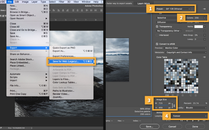 Export gif