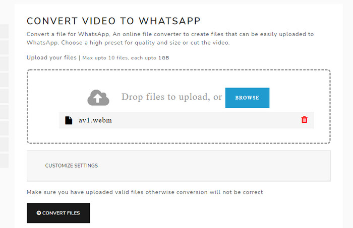 Convert Video for WhatsApp Online with Famous Converter