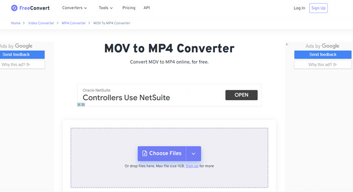FreeConvert MOV to MP4