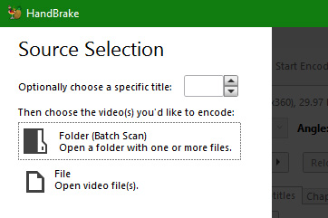 HandBrake Batch Encoding