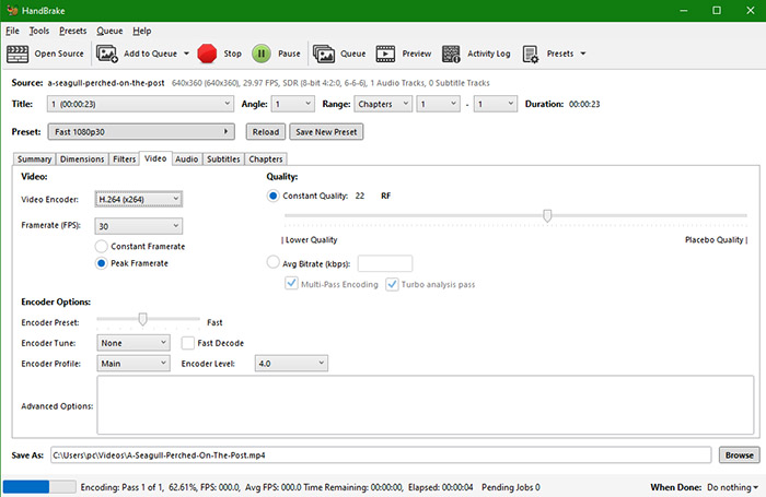 Handbrake Video Transcoding Test