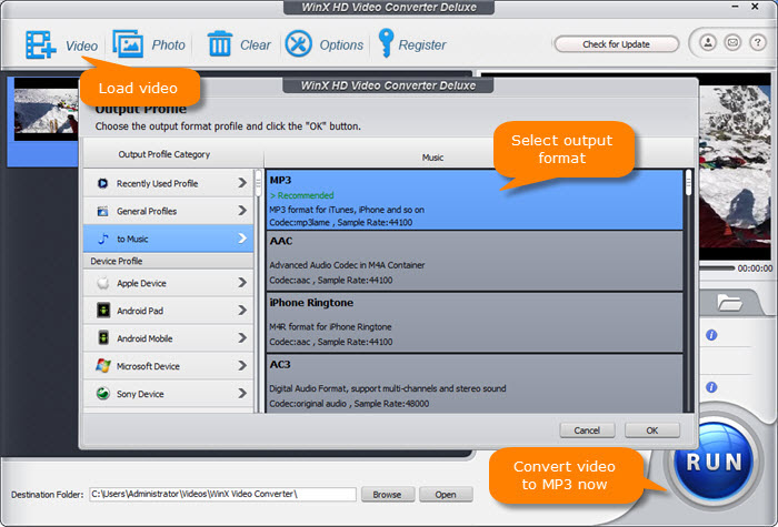 Convert WEBM to MP3