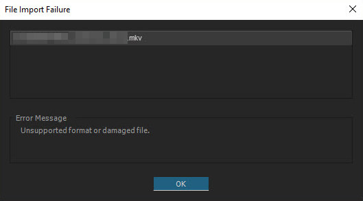 MKV Premiere Pro File Import Failure