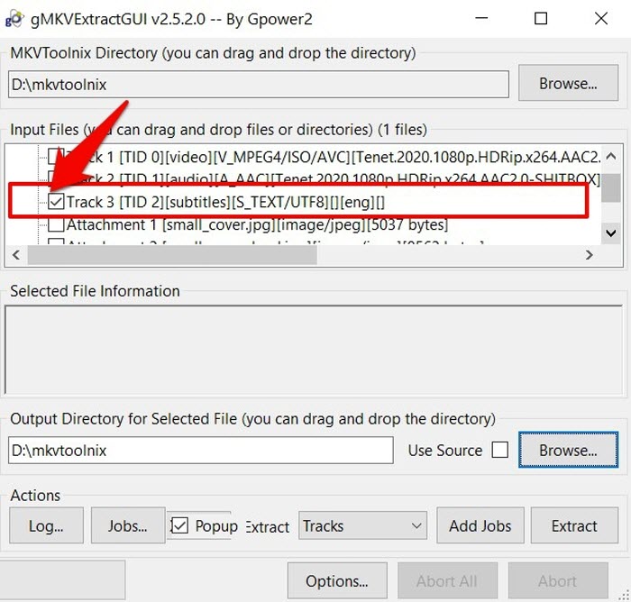 choose subtitles in mkvtoolnix