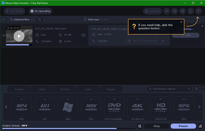 Movavi Video Converter Conversion Performance