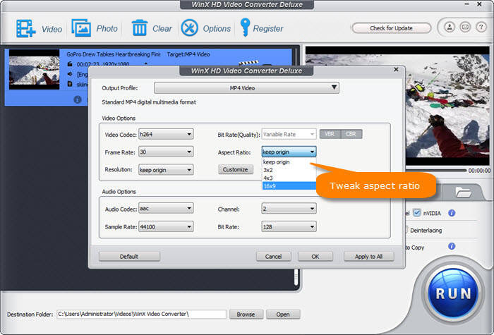 Change Video Aspect Ratio
