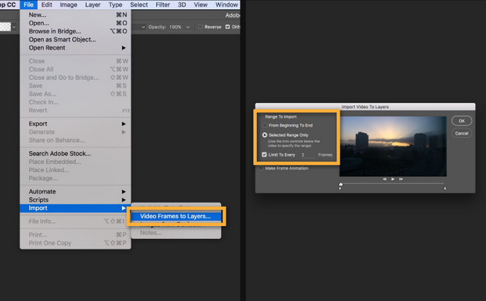 Video frames to layers