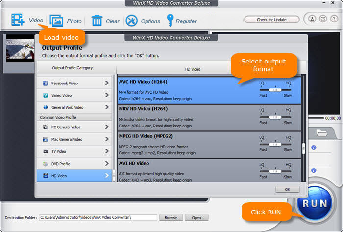 Convert M2TS/MTS File