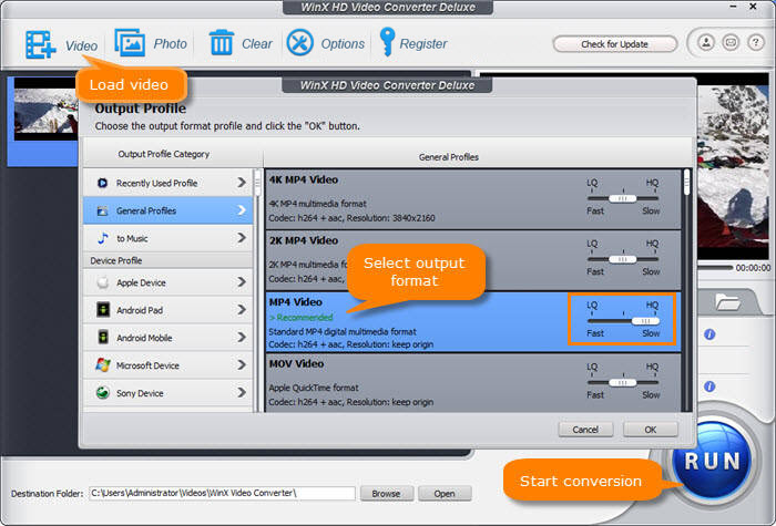 Convert video without losing quality