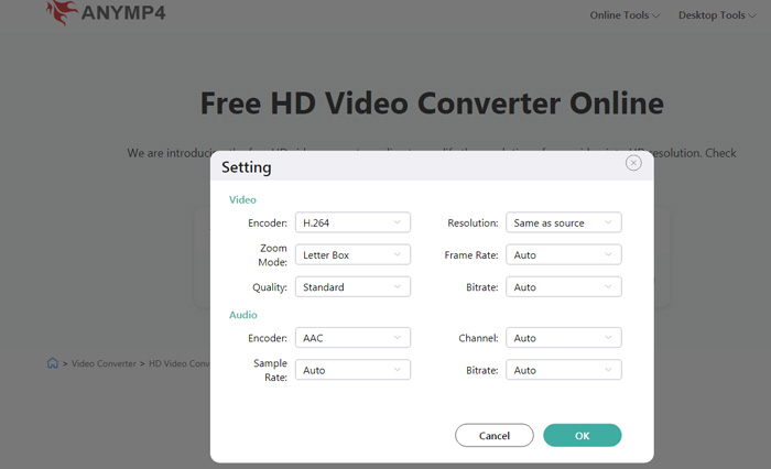 ANYMP4 Free HD Video Converter Online