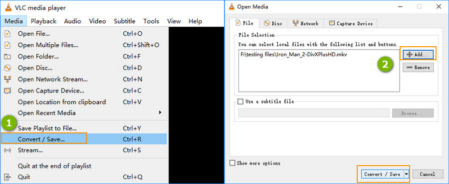 Load videos to VLC