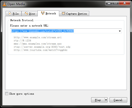 VLC download video