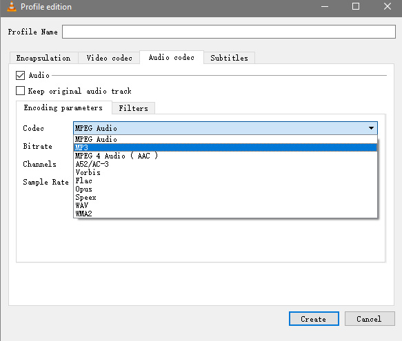 VLC MOV to MP4 no audio fix
