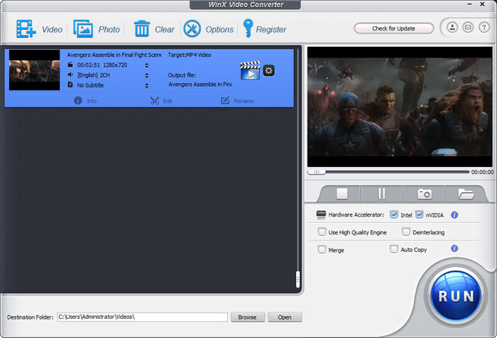 WinX HD Video Converter Deluxe