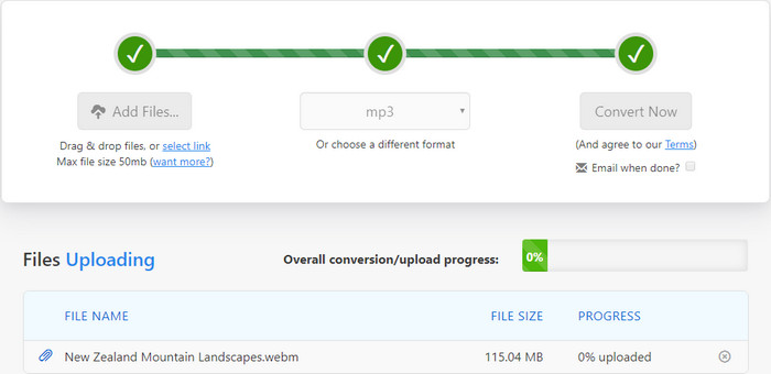 Convertir les fichiers WEBM en MP3 gratuitement en ligne