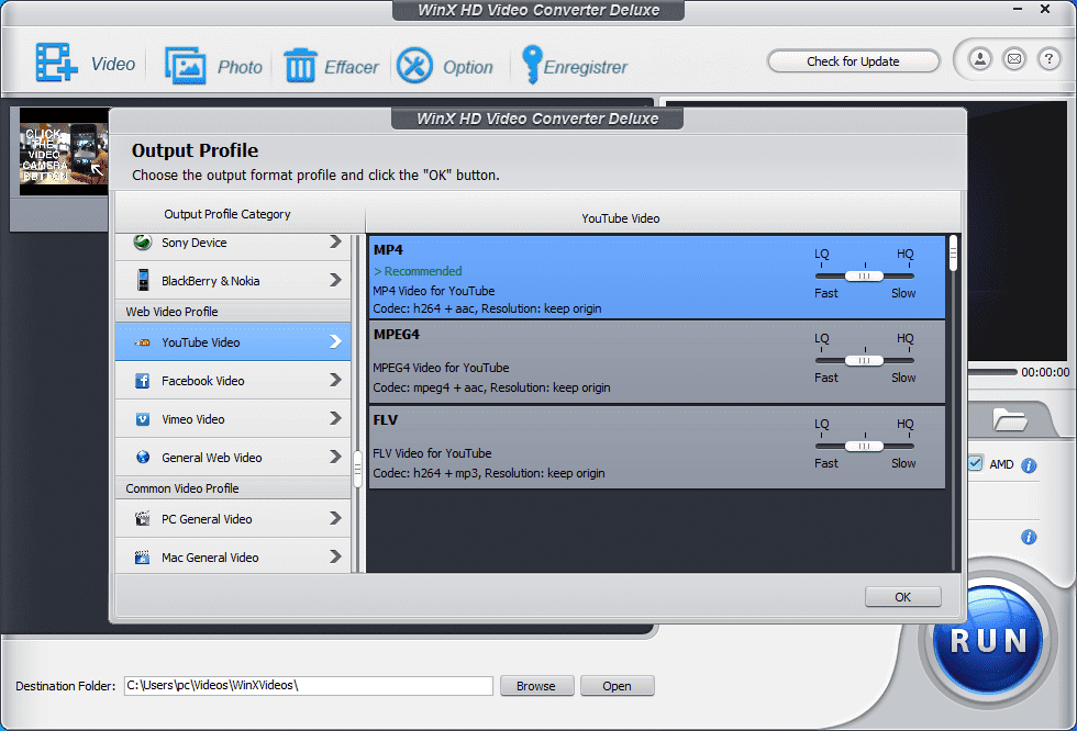 Choose Output Format