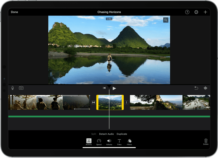 iMovie Editing Screen