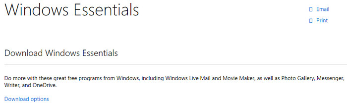 Download Windows Essentials to get Movie Maker for Windows 10/8/7