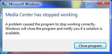 windows media center error marketers 1282