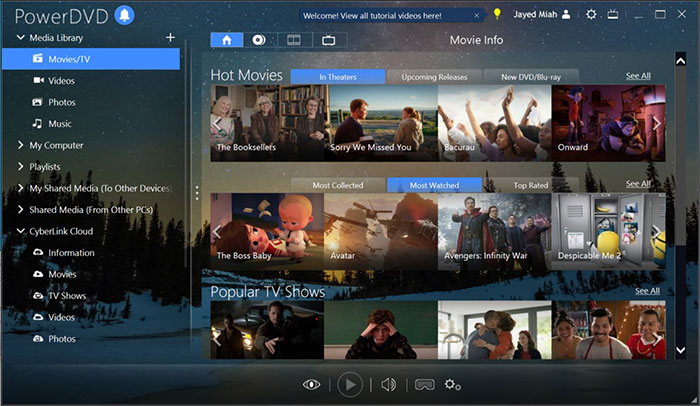 best HDR player windows 10 - PowerDVD