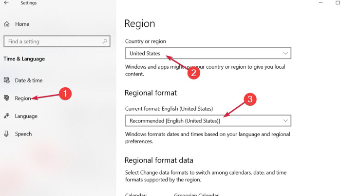 fix error 0x80131500 - change region settings