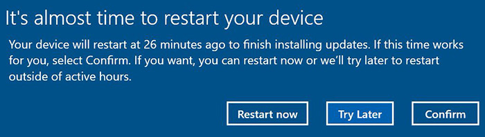 Set time to restart device
