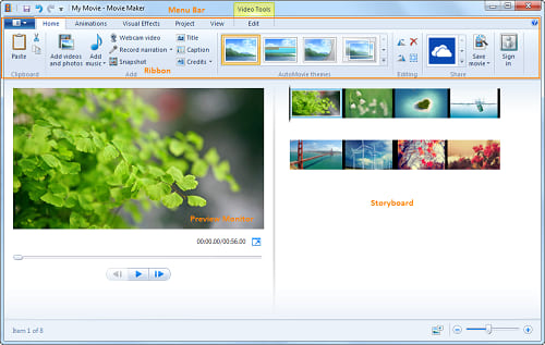 Windows 10 Movie Maker Interface