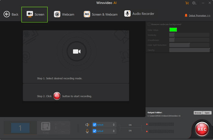 choose screen recording