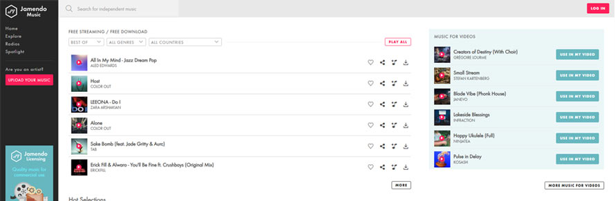���S�ɉ��y���_�E�����[�h�ł���f�ރT�C�g�FJamendo Music