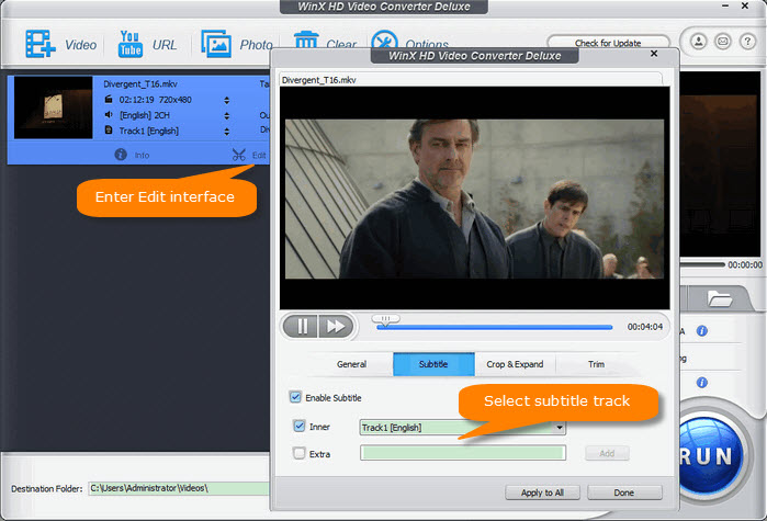 Burn subtitles in MKV files