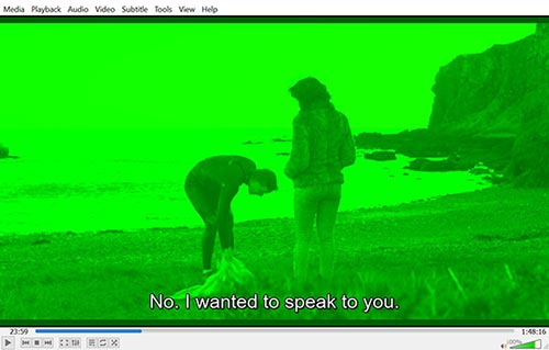 VLC green screen when playing DVD