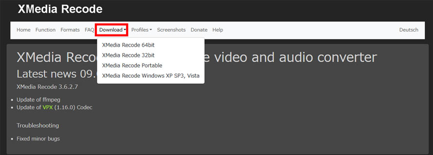 XMedia Recode���{��_�E�����[�h