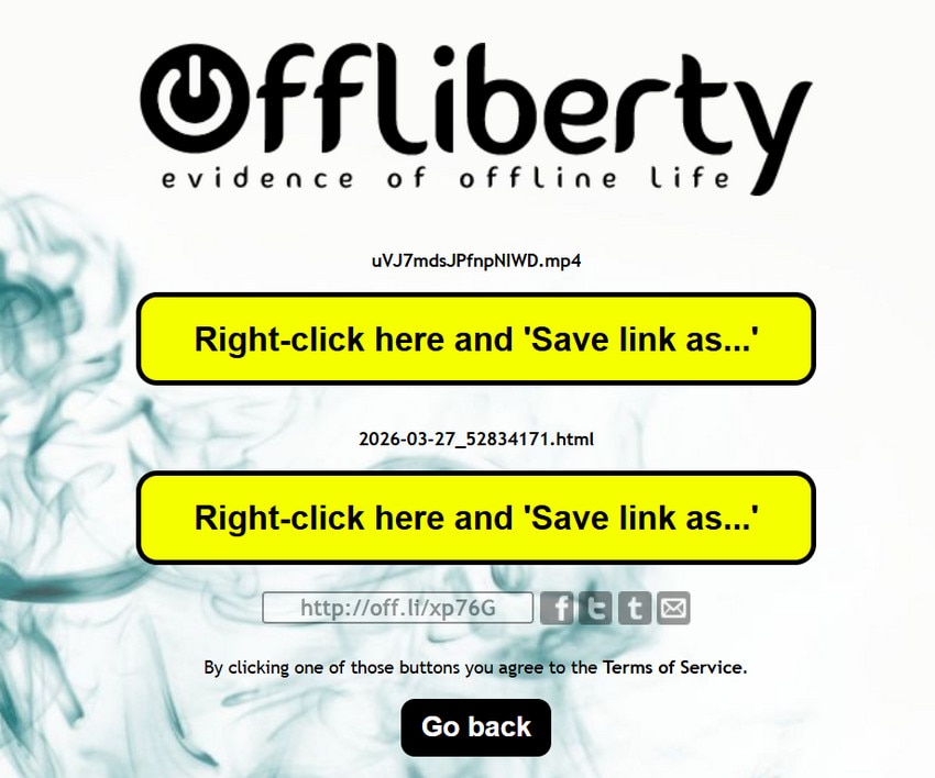 Offliberty�F����ۑ��̎d��