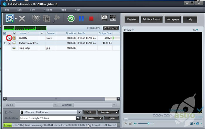 Full Video ConverterでMP4 AVI変換する手順