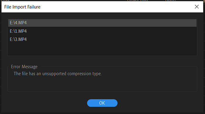 Premiere Pro MP4/MOV/AVI no audio